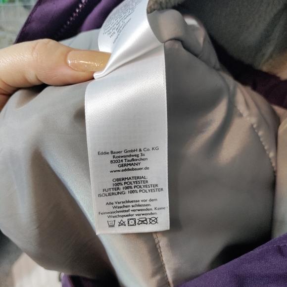 Eddie Bauer Womens Weatheredge Purple Hooded Coat Full Zip Size PXL - Picture 11 of 14